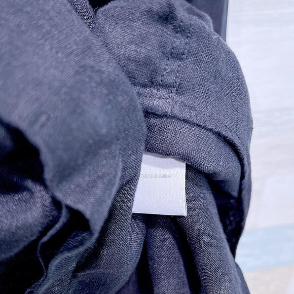 Baird McNutt Murano 100% Irish Linen Notch Collar Shirt Black Mens 3XB 3X Big - Picture 6 of 6